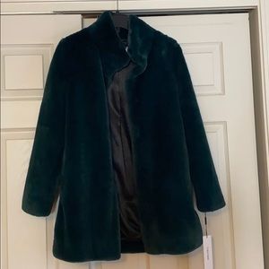 Emerald green faux fur jacket